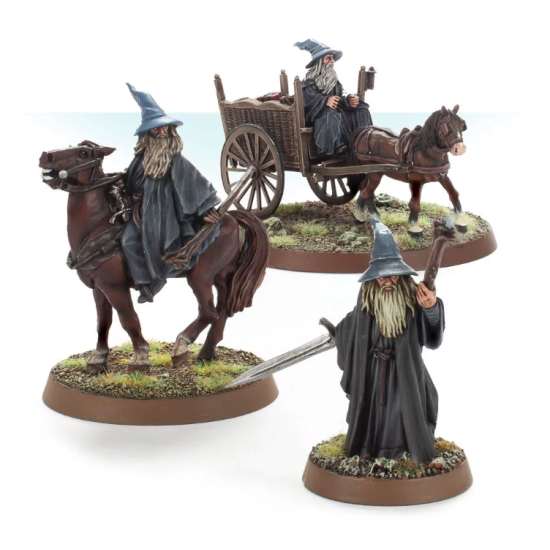 Gandalf the Grey Foot, Mounted and on Cart , LOTR